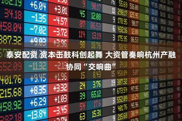 泰安配资 资本击鼓科创起舞 大资管奏响杭州产融协同“交响曲”