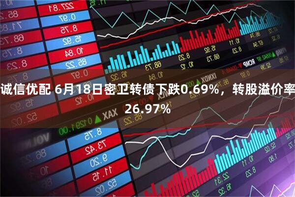 诚信优配 6月18日密卫转债下跌0.69%，转股溢价率26.97%